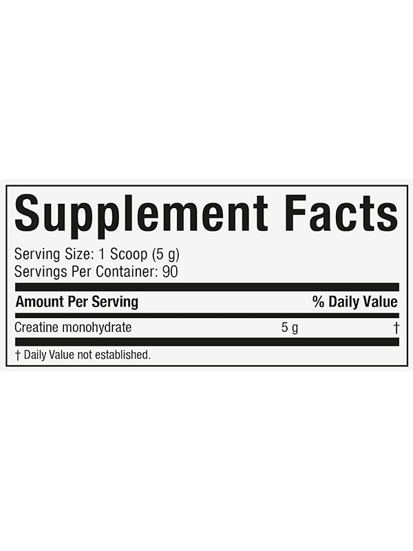 Tabla nutricional - Platinum 100% Creatine Monohydrate